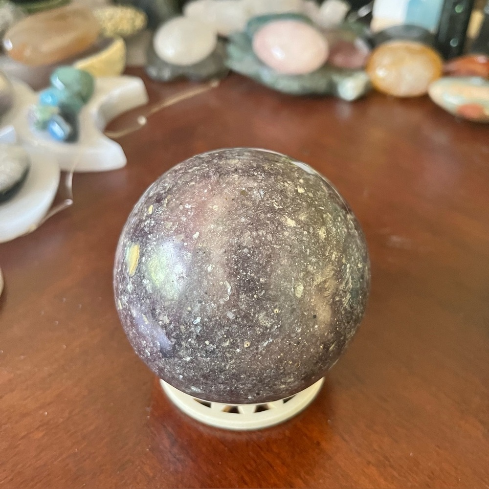 Lepidolite Sphere | Natural Stone Crystal Ball |  Mica Healing Stone